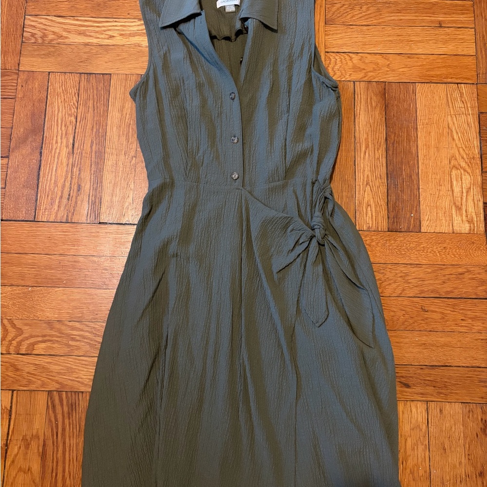 Calvin Klein Olive Green Sleeveless Dress